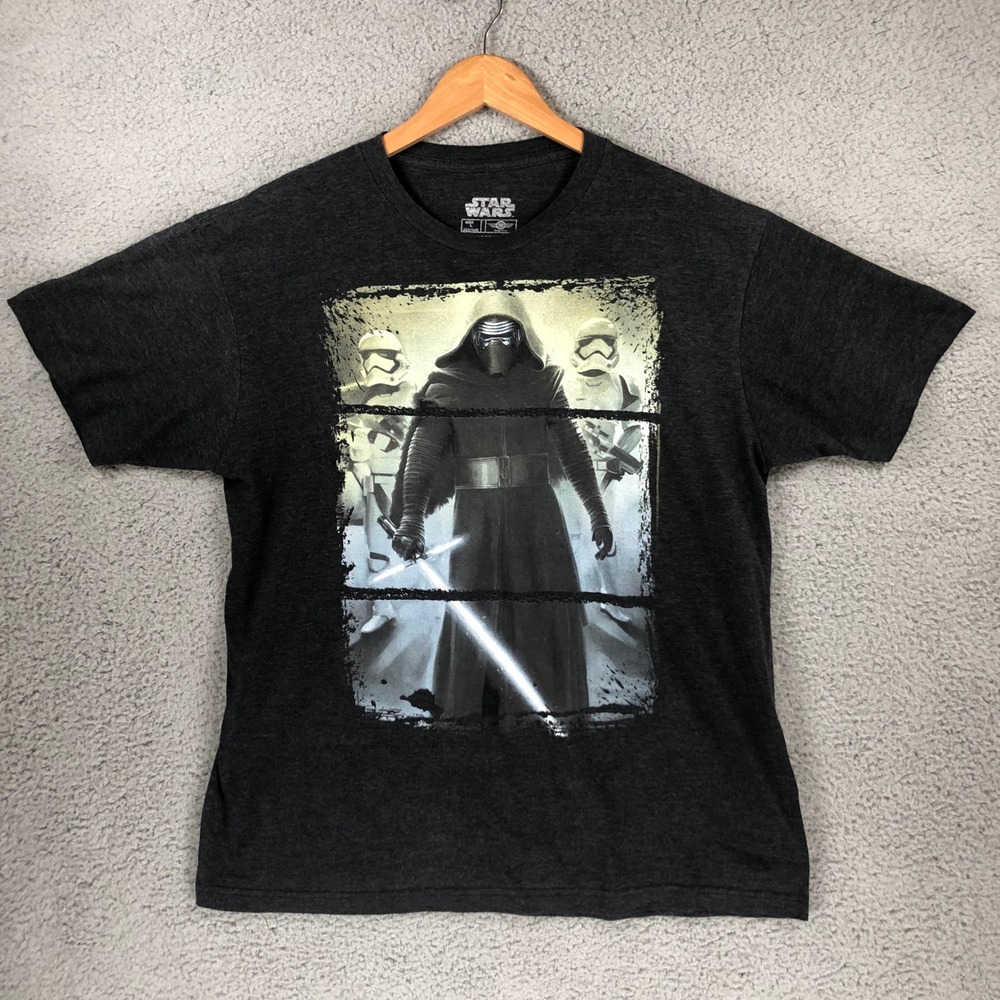 Star Wars Kylo Ren Stormtroopers Graphic T-Shirt Mens Large Charcoal Heather